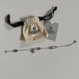 Vivienne Westwood 925 Silver Bracelet Safety Pin Paperclip Chain Necklace 2025